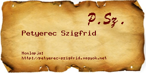 Petyerec Szigfrid névjegykártya